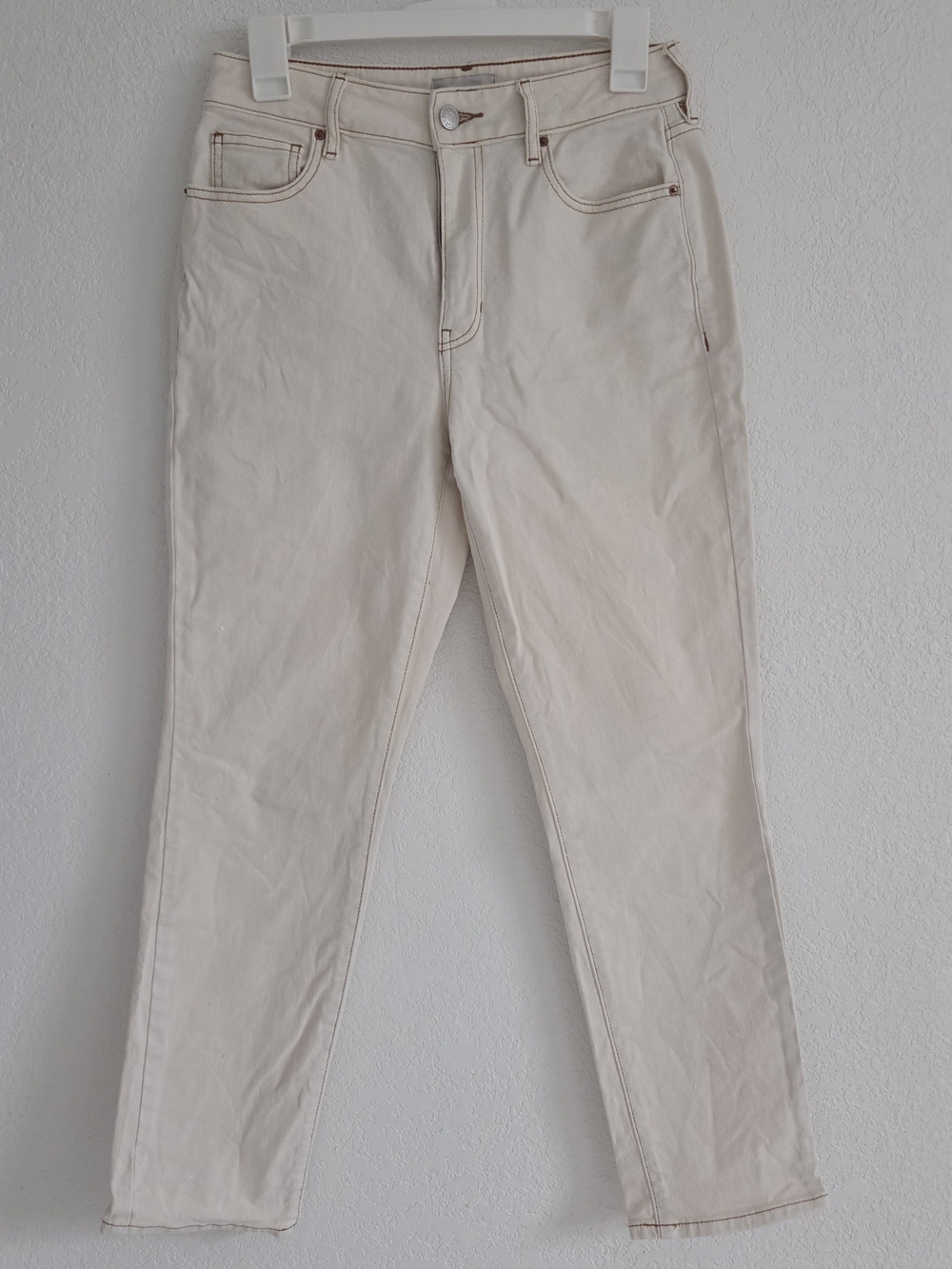 PacSun Women's Straight Leg Cream Jeans